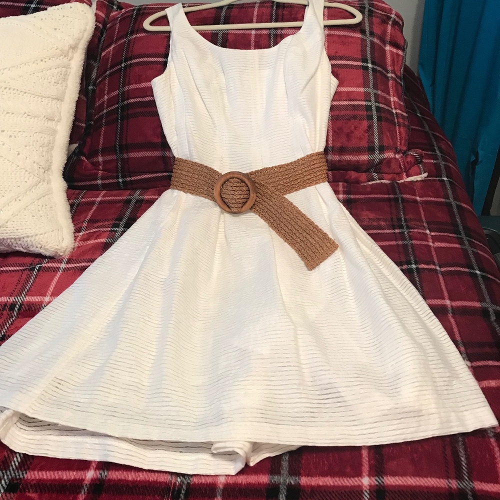 Nine West Summer Dress Sleeveless, Cream, Size 10